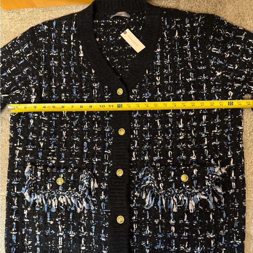Anthropologie Black and Blue Textured Cardigan - Picture 5 of 6
